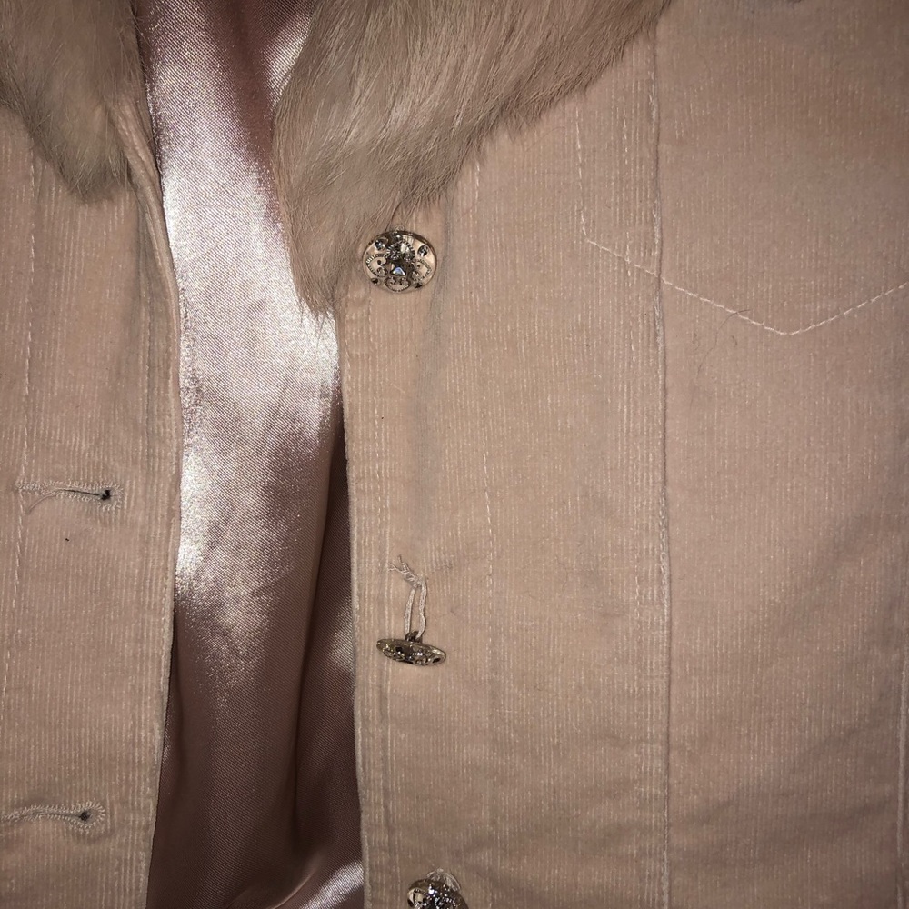 Vintage y2k Arden B courderoy pink jacket with fur - Picture 5 of 10